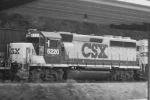 CSX 6220 helping on NB intermodal by the Amtrak station